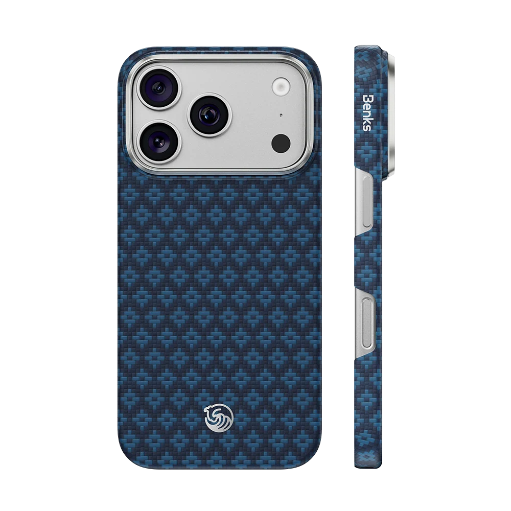 BENKS ARMORGRID AIR C1 PHONE CASE BUILT WITH KEVLAR® IP18 PRO MAX -17 PRO MAX BEYOND BLUE