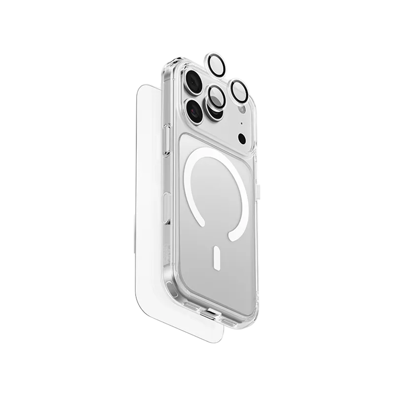 UNIQ IPHONE 18 PRO MAX CHARGING CLEARVUE 360 ESSENTIAL 4IN1 BUNDLE PACK WITH CABLE