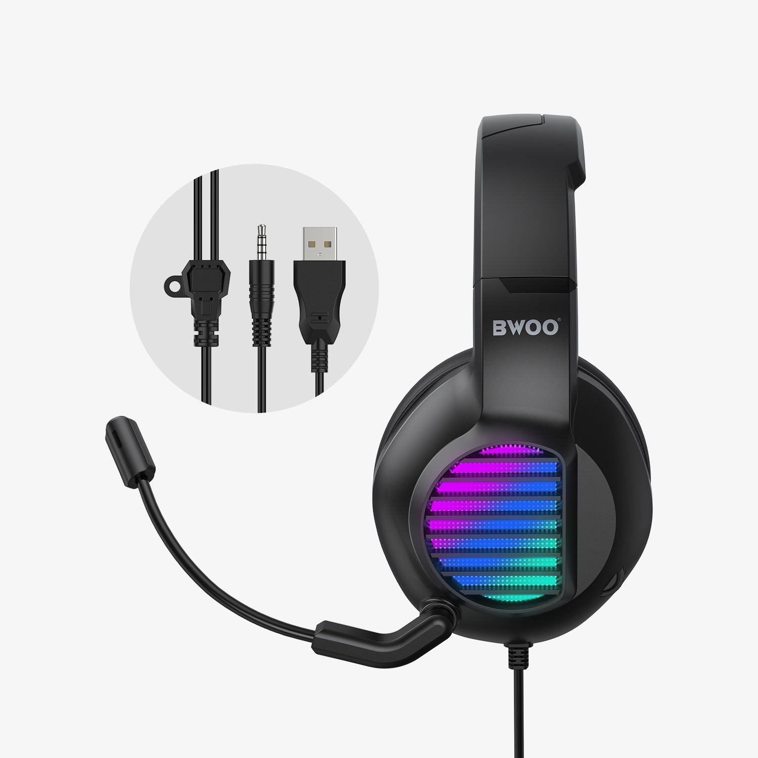 Stereo Surround Sound Wired Gaming Headphone with Mic
