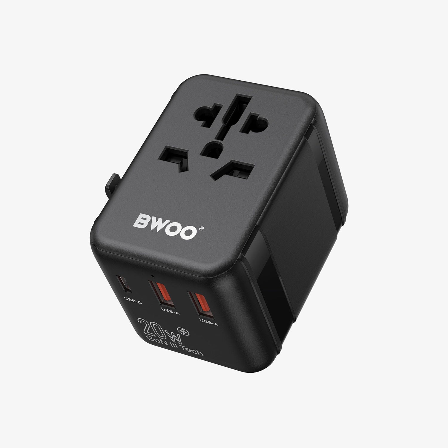International Multi Plug Travel Adapter GaN PD 20W 3 in 1