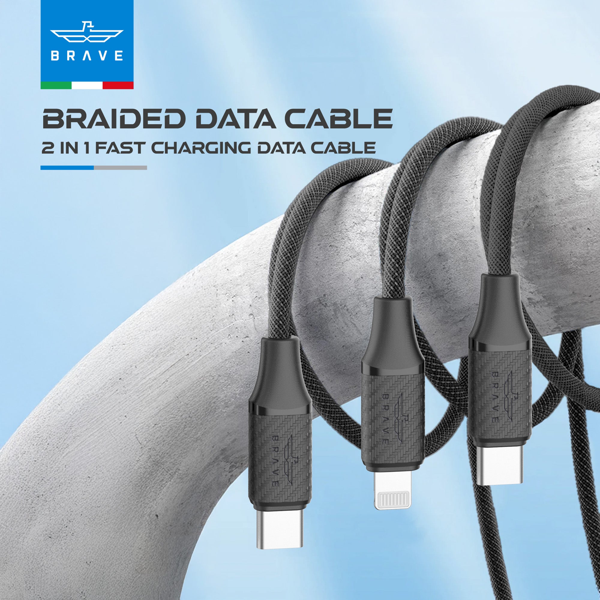 2-in-1 USB-C to USB-C & Lightning Cable 60W Fast Charging