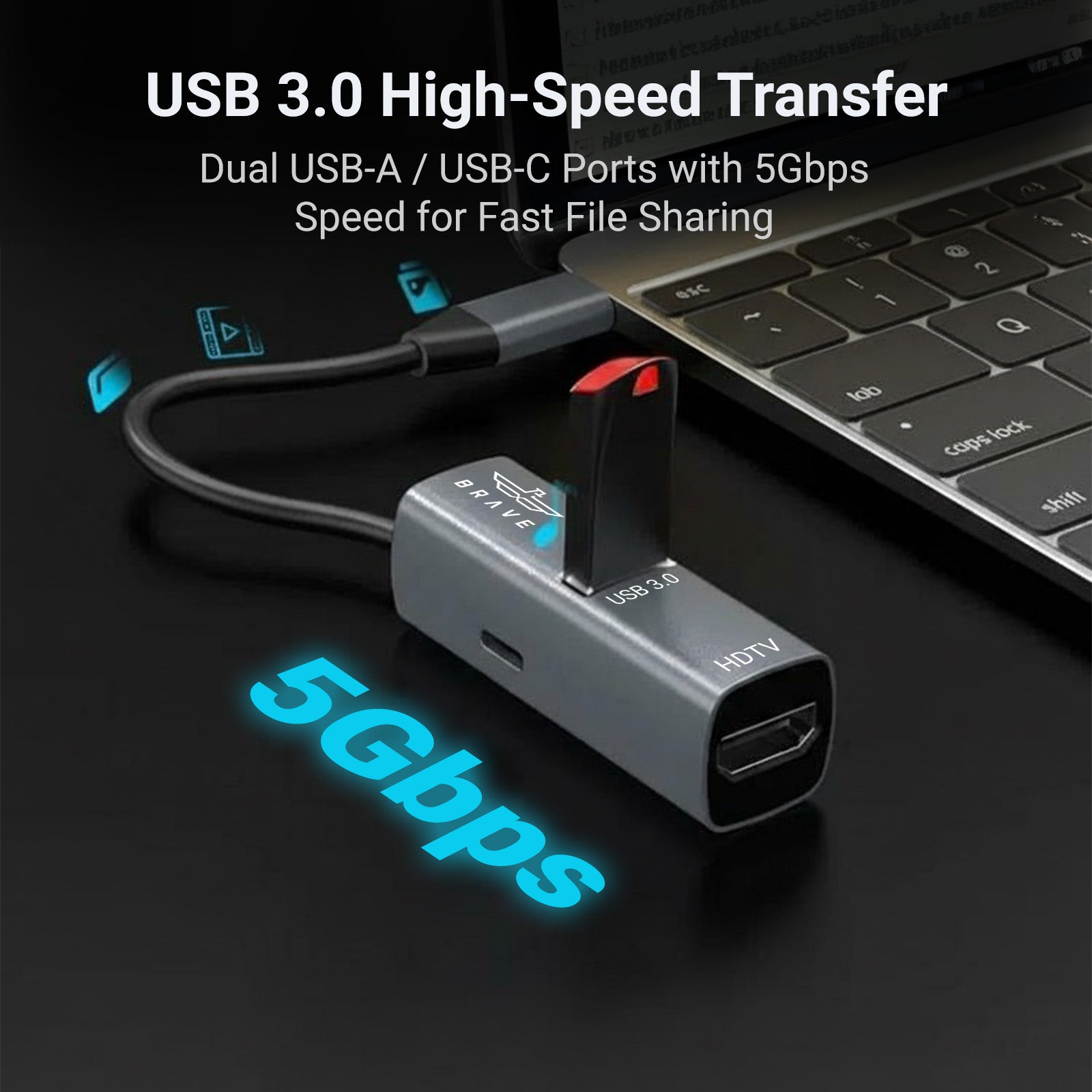 3-in-1 USB-C Multiport Hub