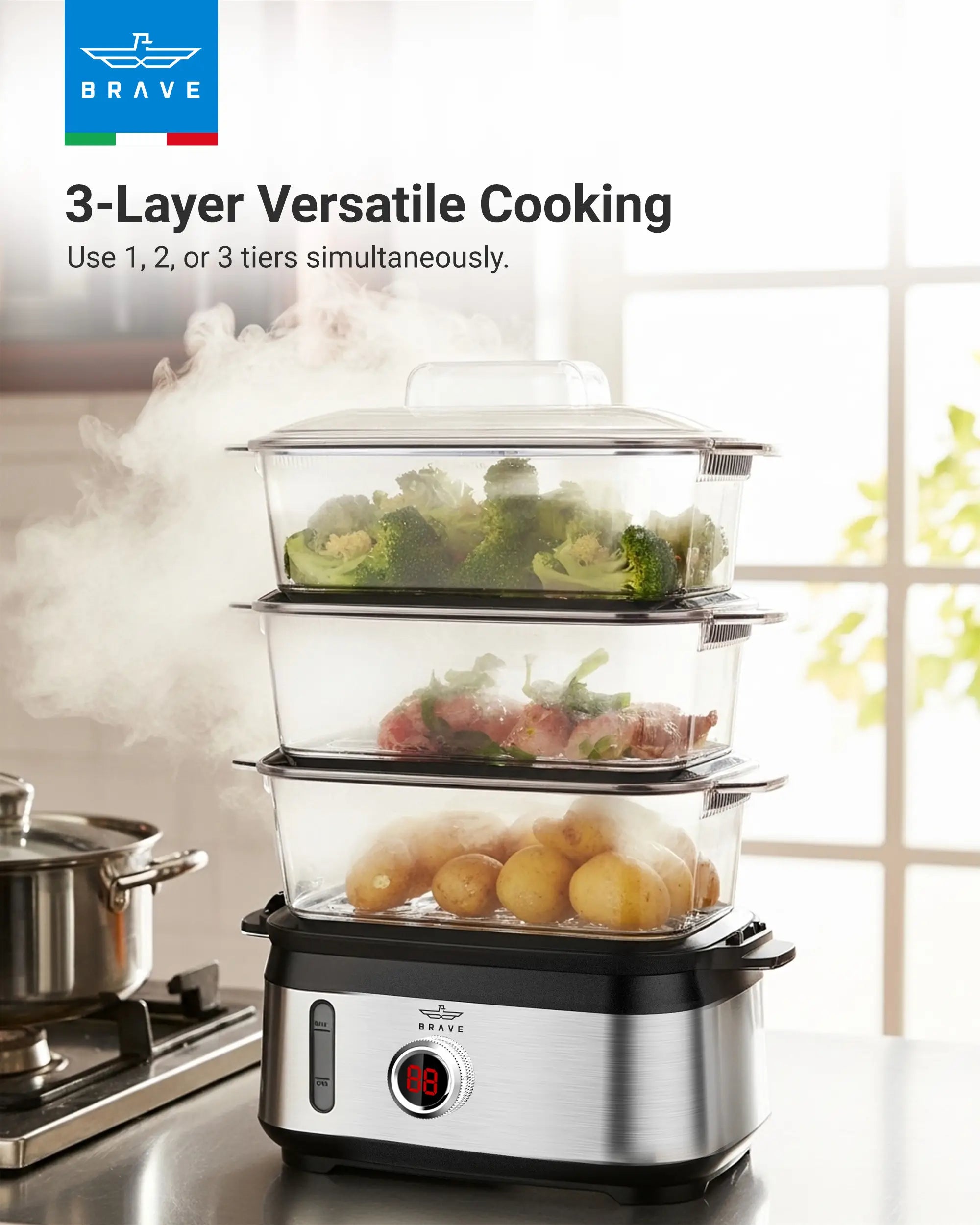 3-Tier Electric Food Steamer