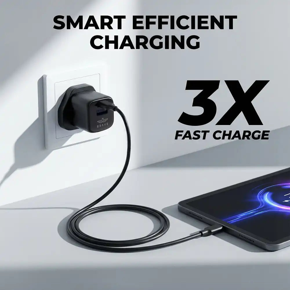 30W GaN USB + USB-C Wall Fast Charger with 60W Type-C Cable