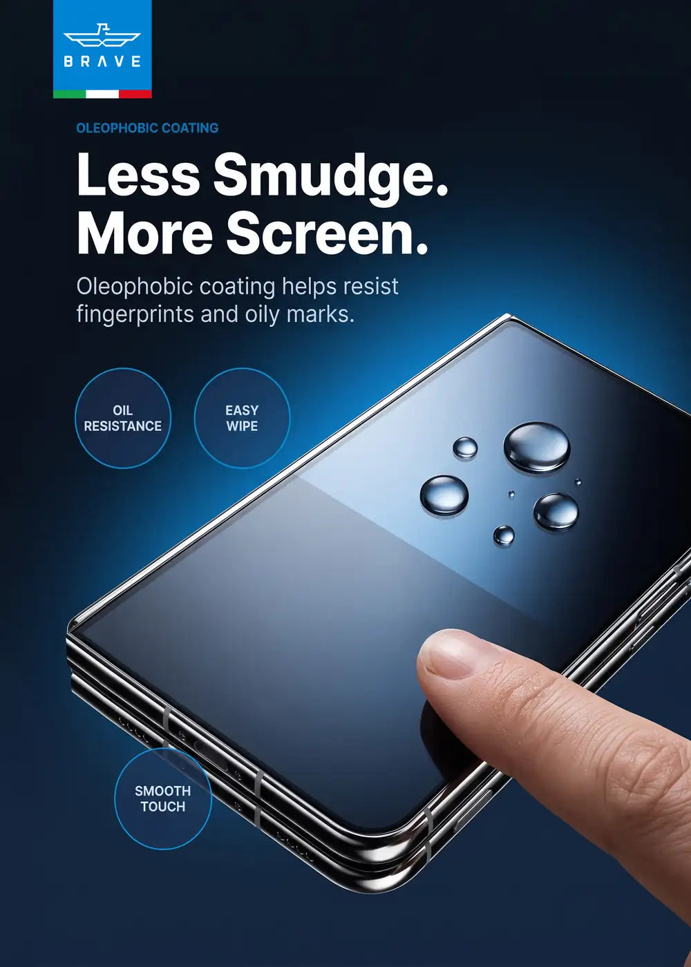 BRAVE Guard iPhone Duo Tempered Glass Screen Protector, 9H HD, Full Screen Coverage, Scratch Resistant, Bubble-Free Installation Kit, SC-18F - Clear
