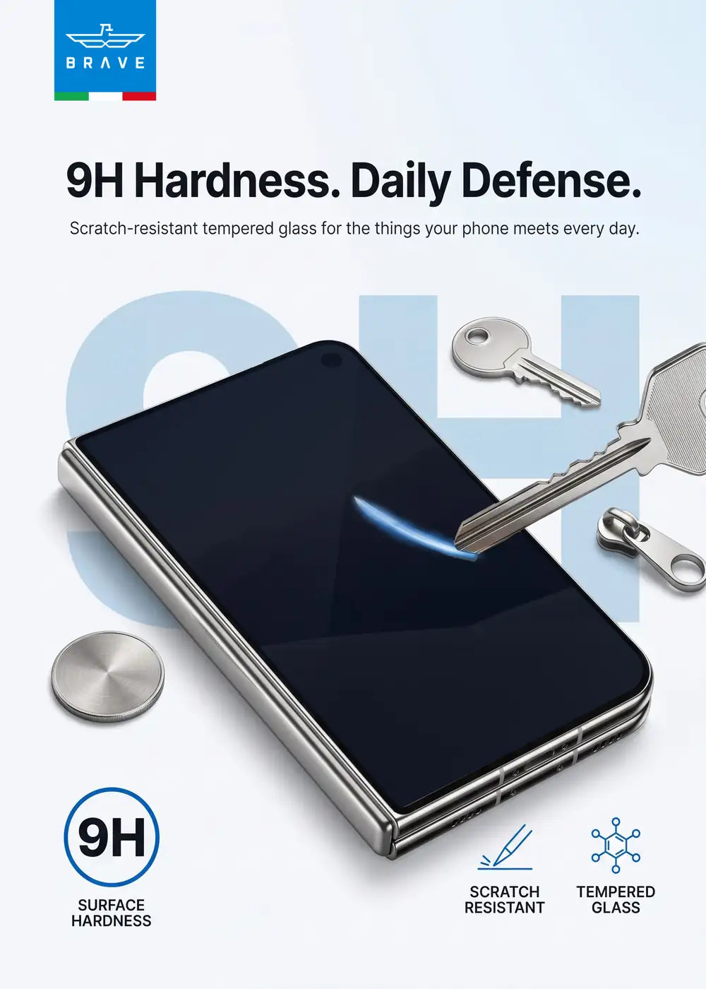 BRAVE Guard IPhone Duo Screen Protector, 9H Tempered Glass, 160° Anti-Spy Filter, HD Clear, Scratch Resistant, SP-18F - Privacy