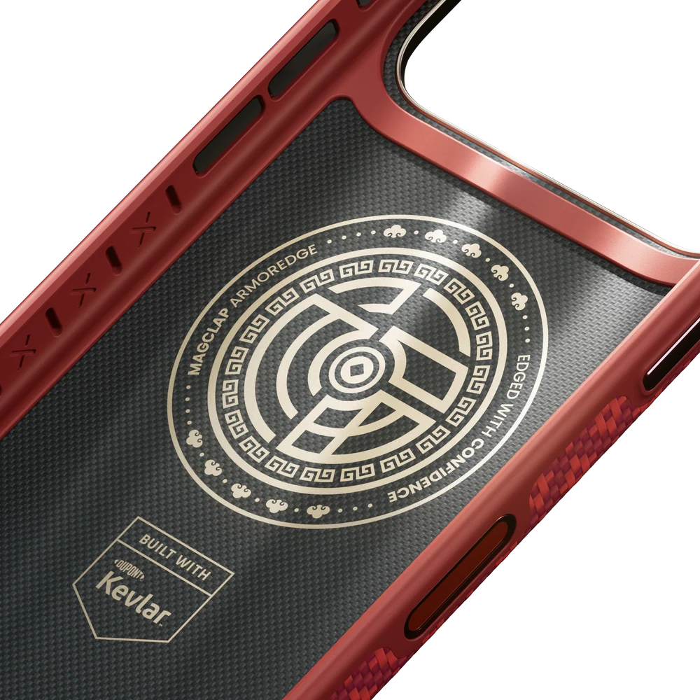 BENKS ARMORGRID EDGE X9 PHONE CASE BUILT WITH KEVLAR® IP18 PRO MAX -17 PRO MAX SAWY RED