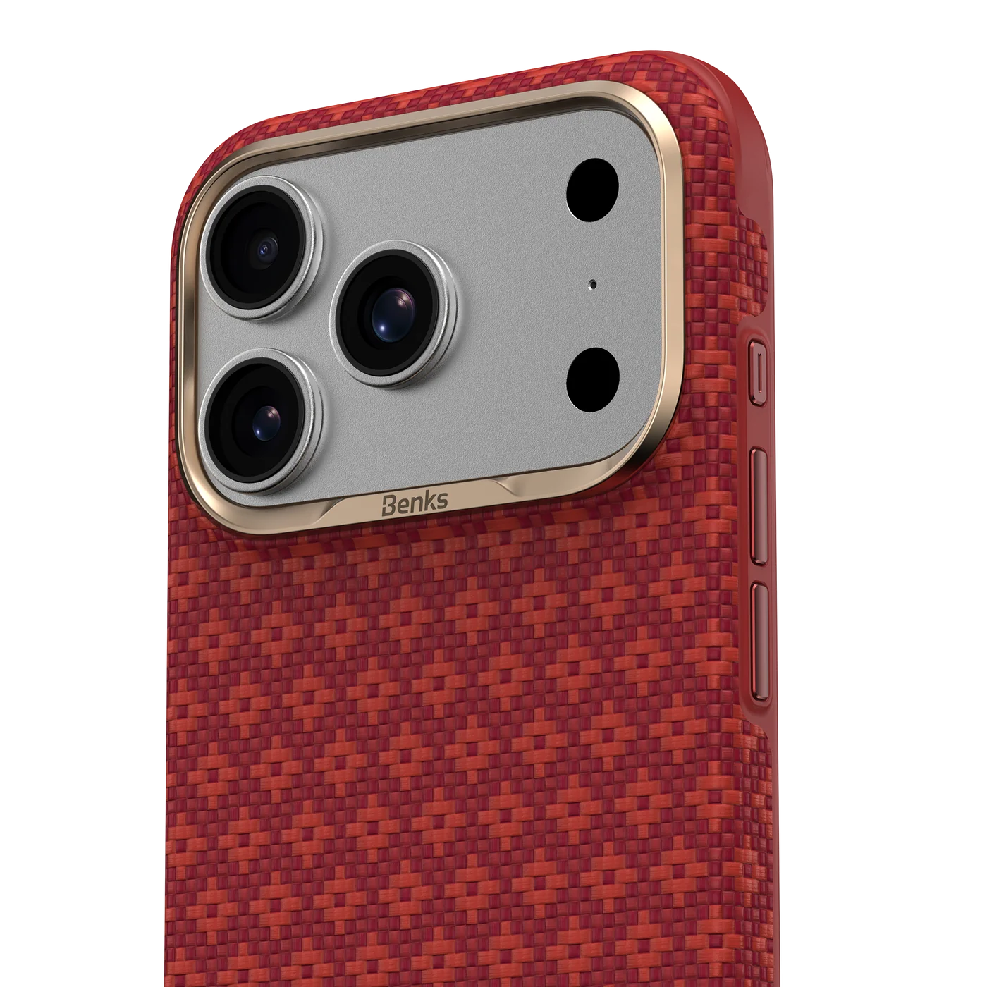BENKS ARMORGRID EDGE X9 PHONE CASE BUILT WITH KEVLAR® IP18 PRO MAX -17 PRO MAX SAWY RED