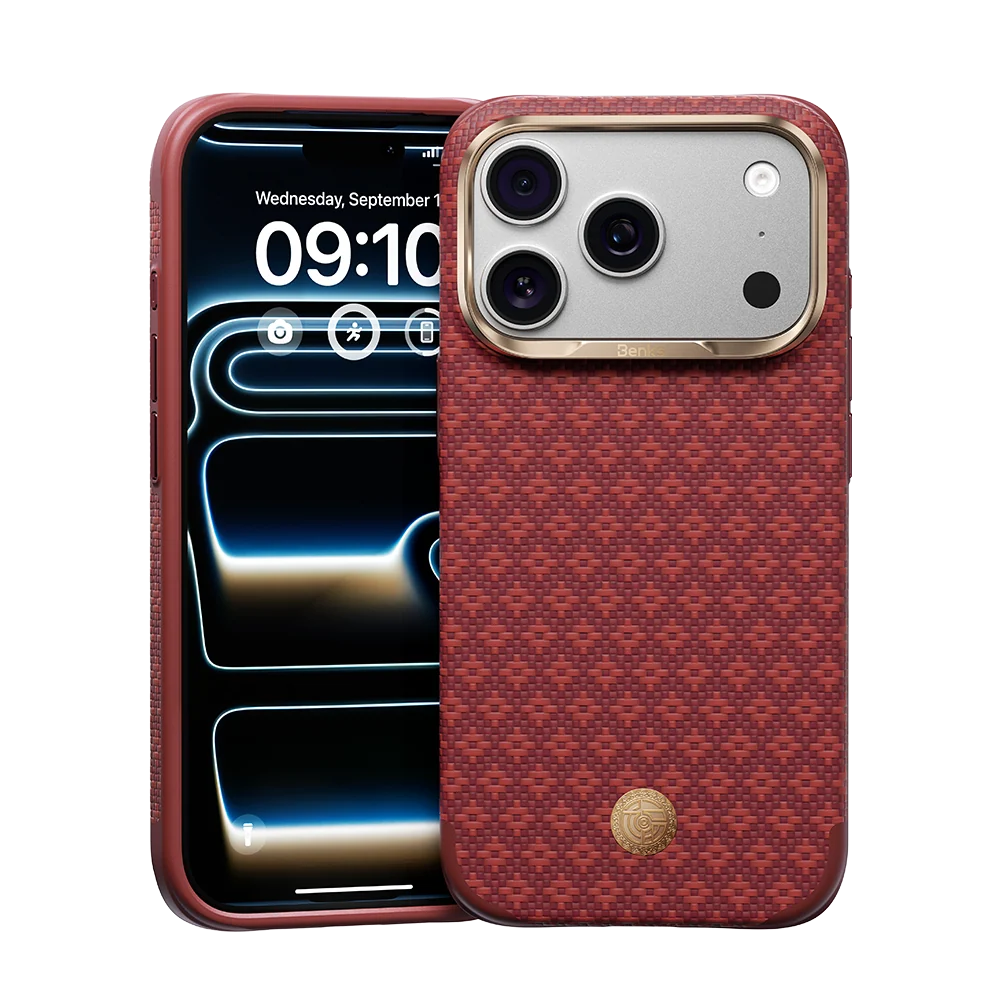BENKS ARMORGRID EDGE X9 PHONE CASE BUILT WITH KEVLAR® IP18 PRO MAX -17 PRO MAX SAWY RED