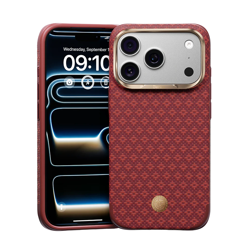 BENKS ARMORGRID PRO PHONE CASE BUILT WITH KEVLAR® IP18 PRO MAX -17 PRO MAX SAWY RED