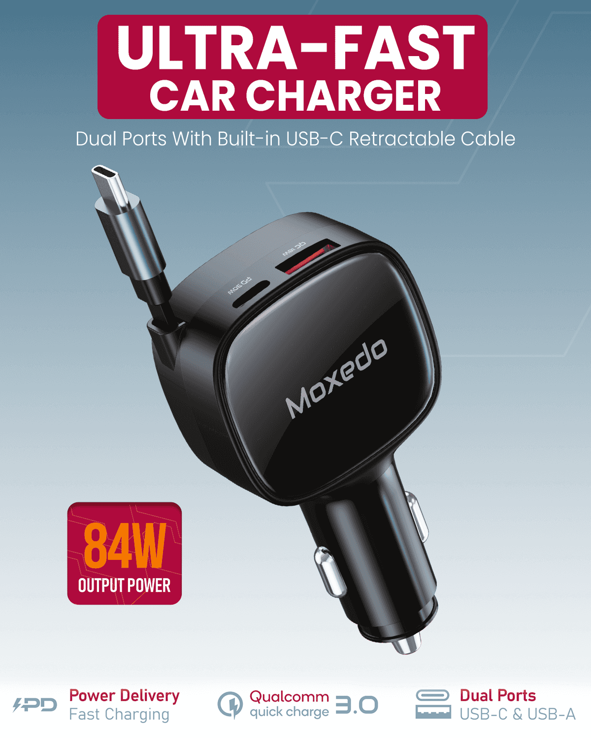 84W Ultra-Fast Car Charger