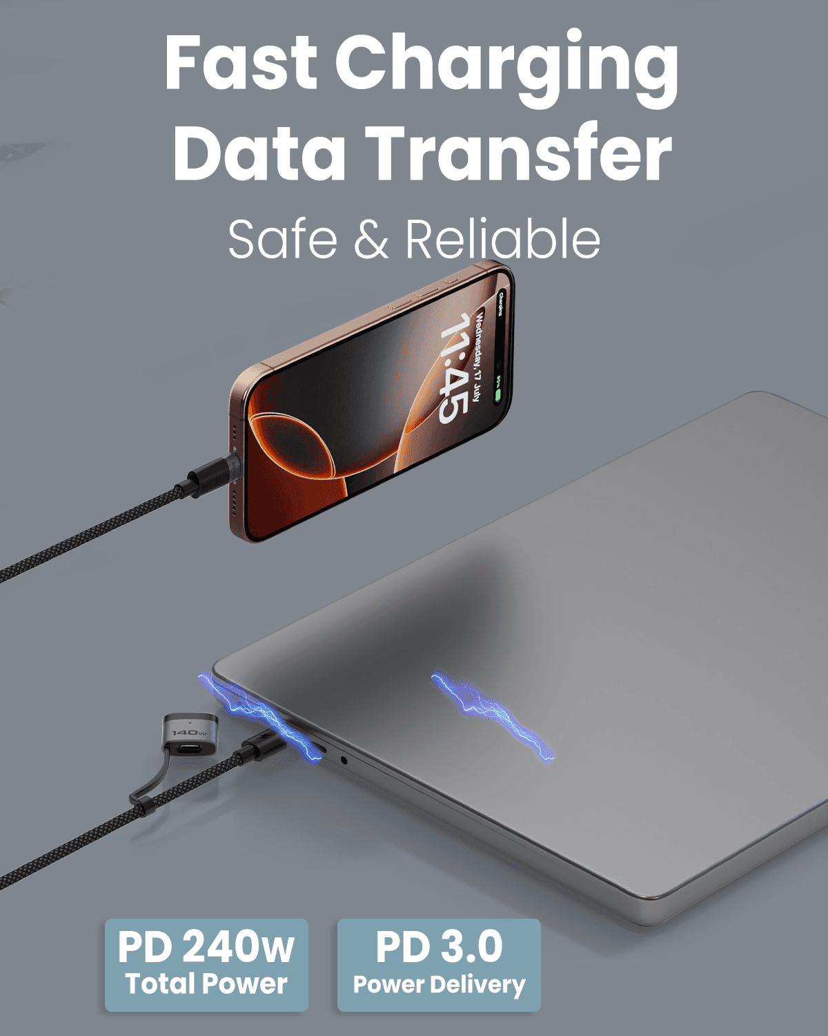 2 in 1 Charging Cable 240W