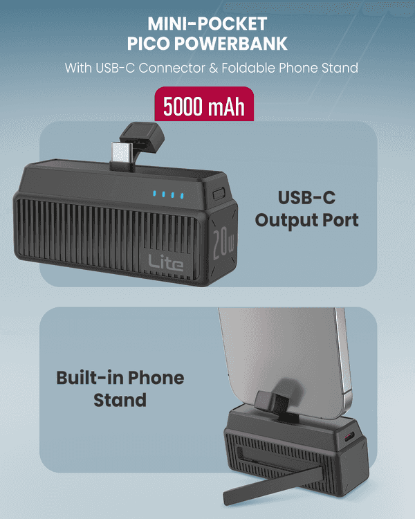 5000 mAh Mini-Pocket Power Bank 20W T ype-C