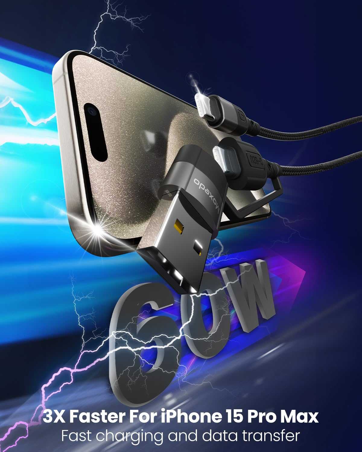 2 in 1 60W PD Interchangeable Cable