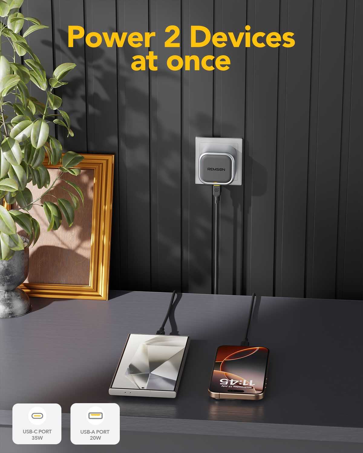 REMSON NEOPOWER 35W MINI GAN CHARGER & USB-C CABLE