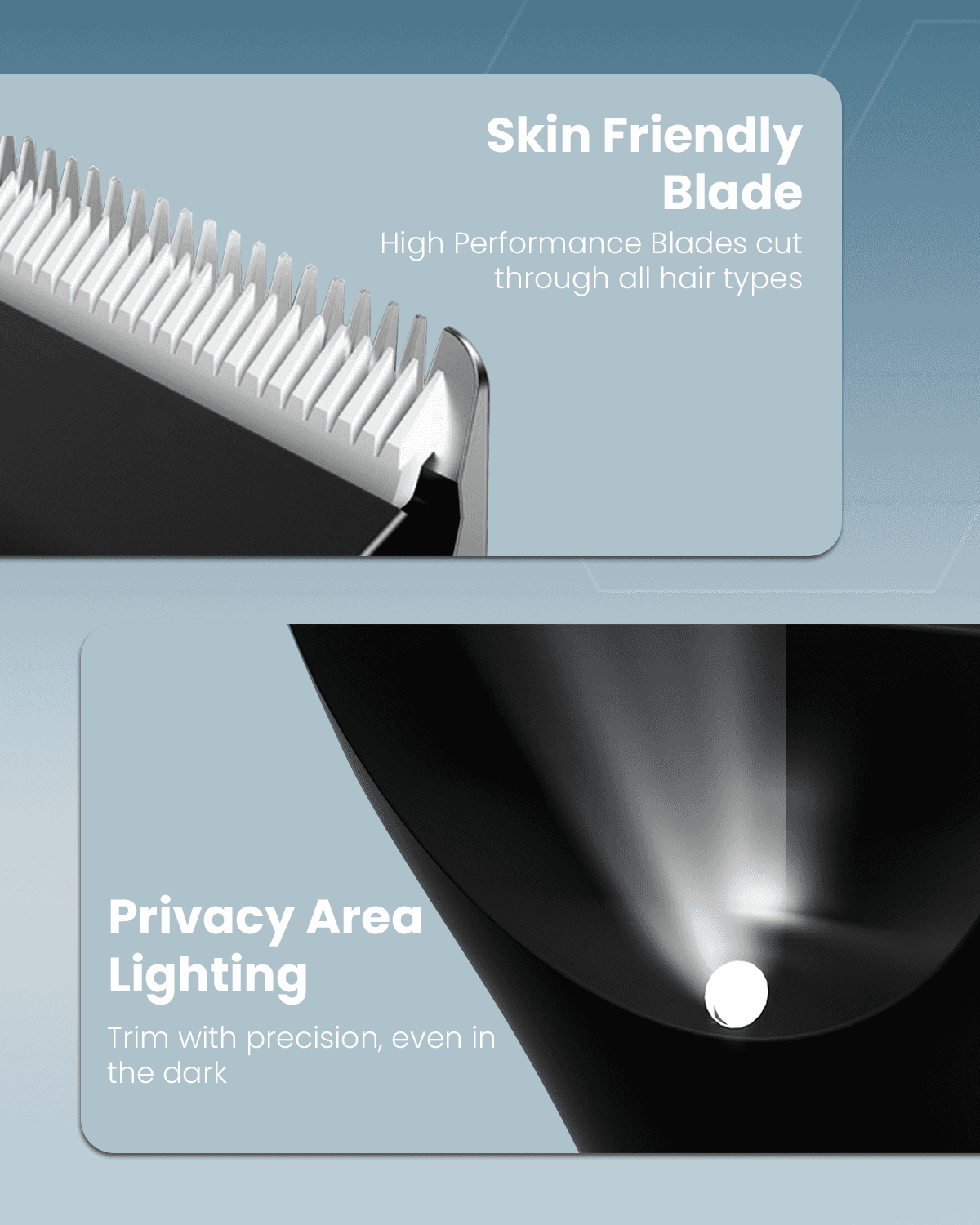 Cordless Hair Trimmer Rechargeable Body Hair Clippers