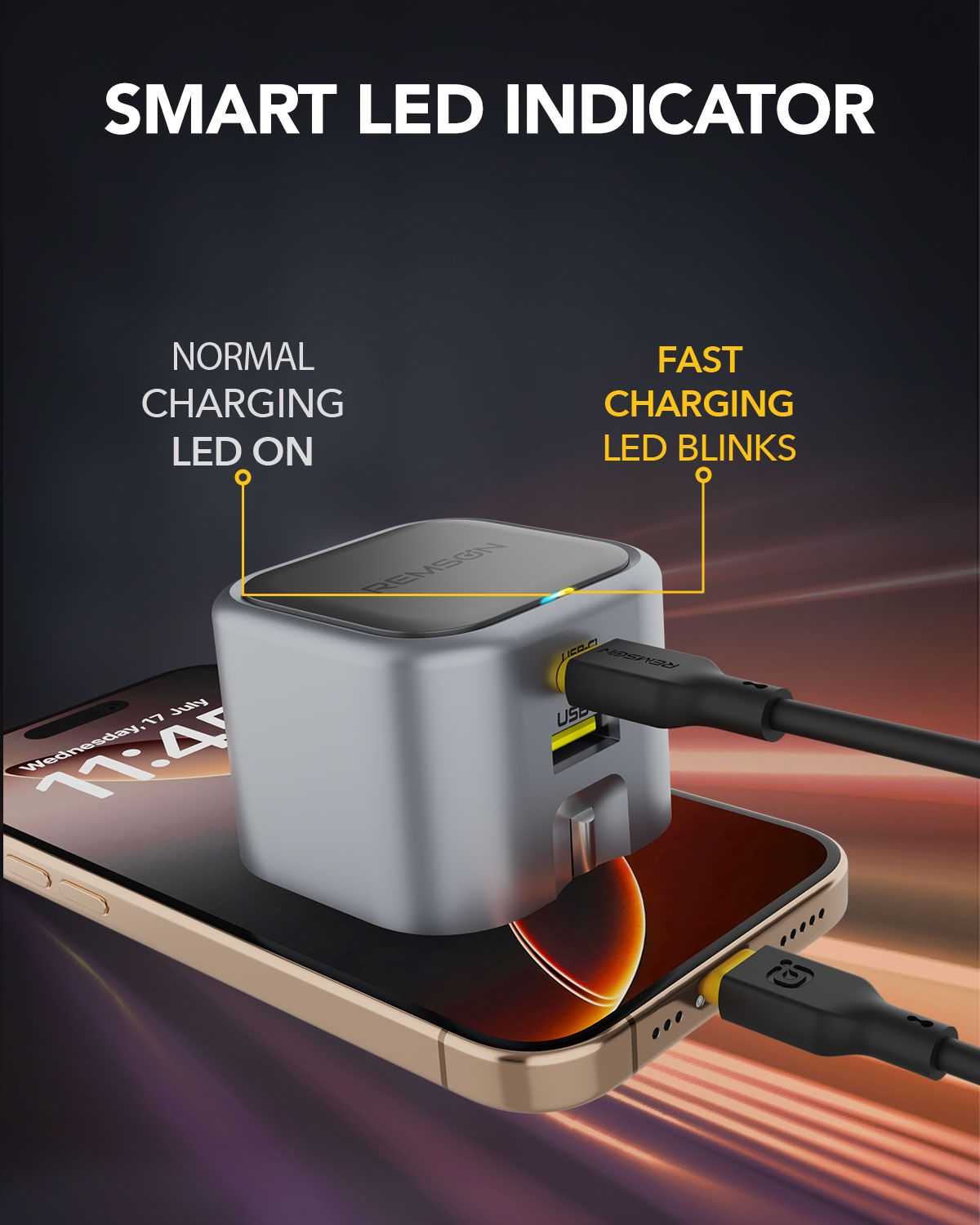 REMSON NEOPOWER 35W MINI GAN CHARGER & USB-C CABLE