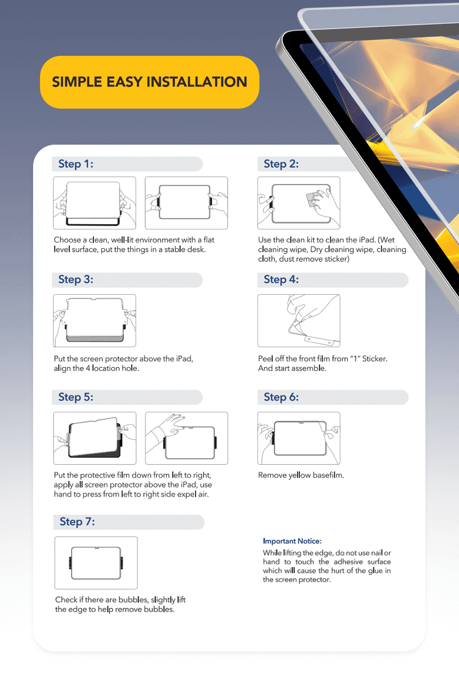 Diamond Cut Edge iPad Screen Protector