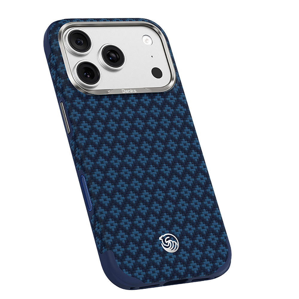 BENKS ARMORGRID EDGE X9 PHONE CASE BUILT WITH KEVLAR® IP18 PRO MAX -17 PRO MAX BLUE