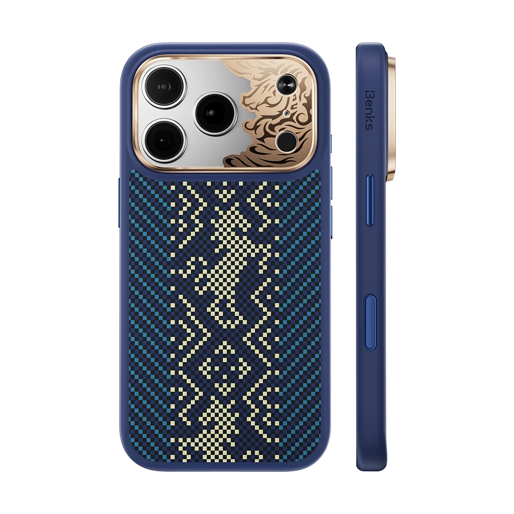 BENKS KNIGHT PRO PHONE CASE BUILT WITH KEVLAR® IP18 PRO MAX -17 PRO MAX BLUE
