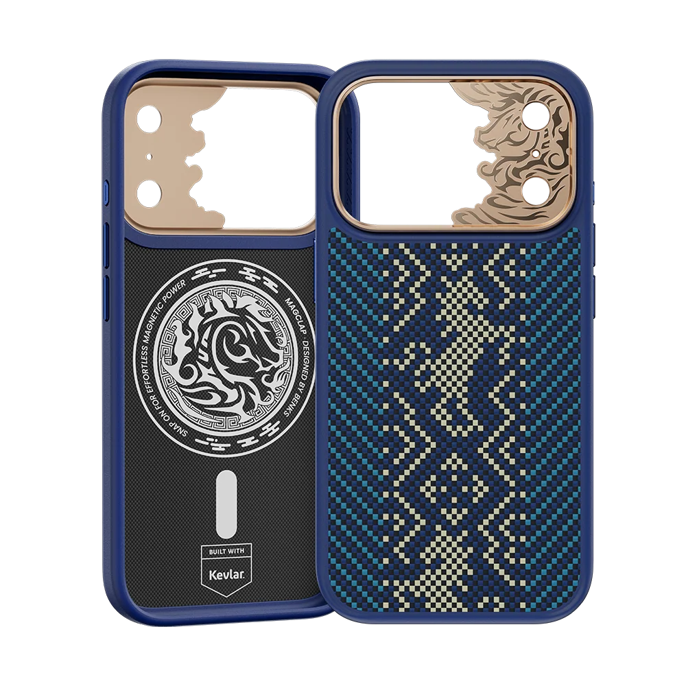 BENKS KNIGHT PRO PHONE CASE BUILT WITH KEVLAR® IP18 PRO MAX -17 PRO MAX BLUE