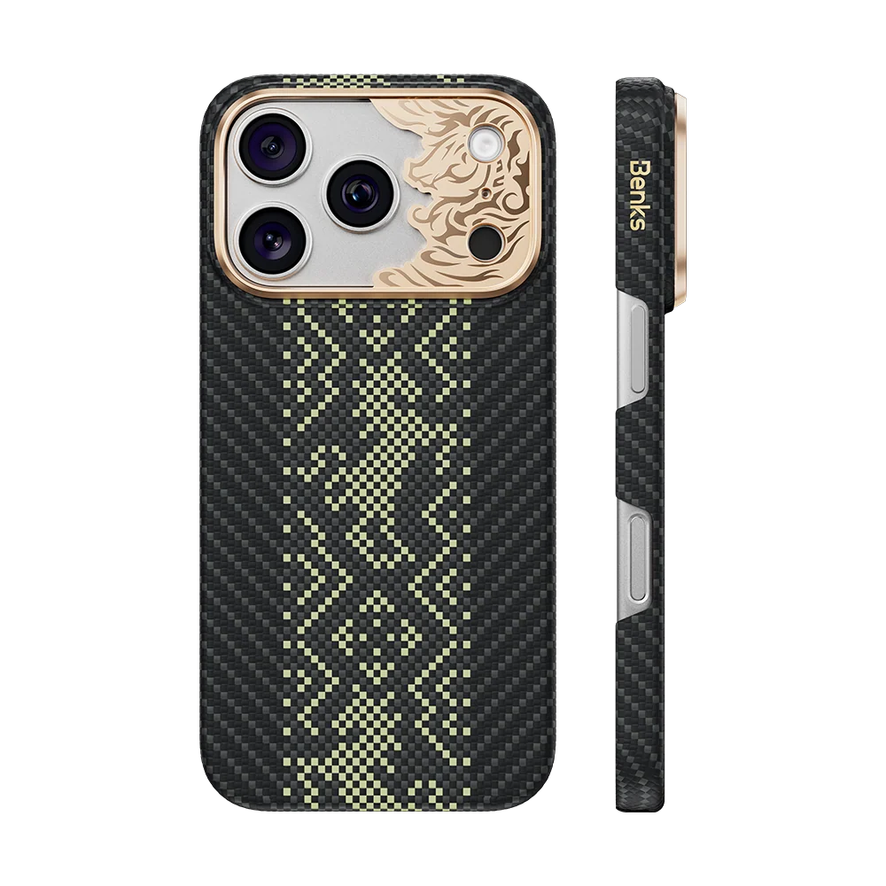 BENKS KNIGHT AIR C1 PHONE CASE BUILT WITH KEVLAR® IP18 PRO MAX - 17 PRO MAX BLACK