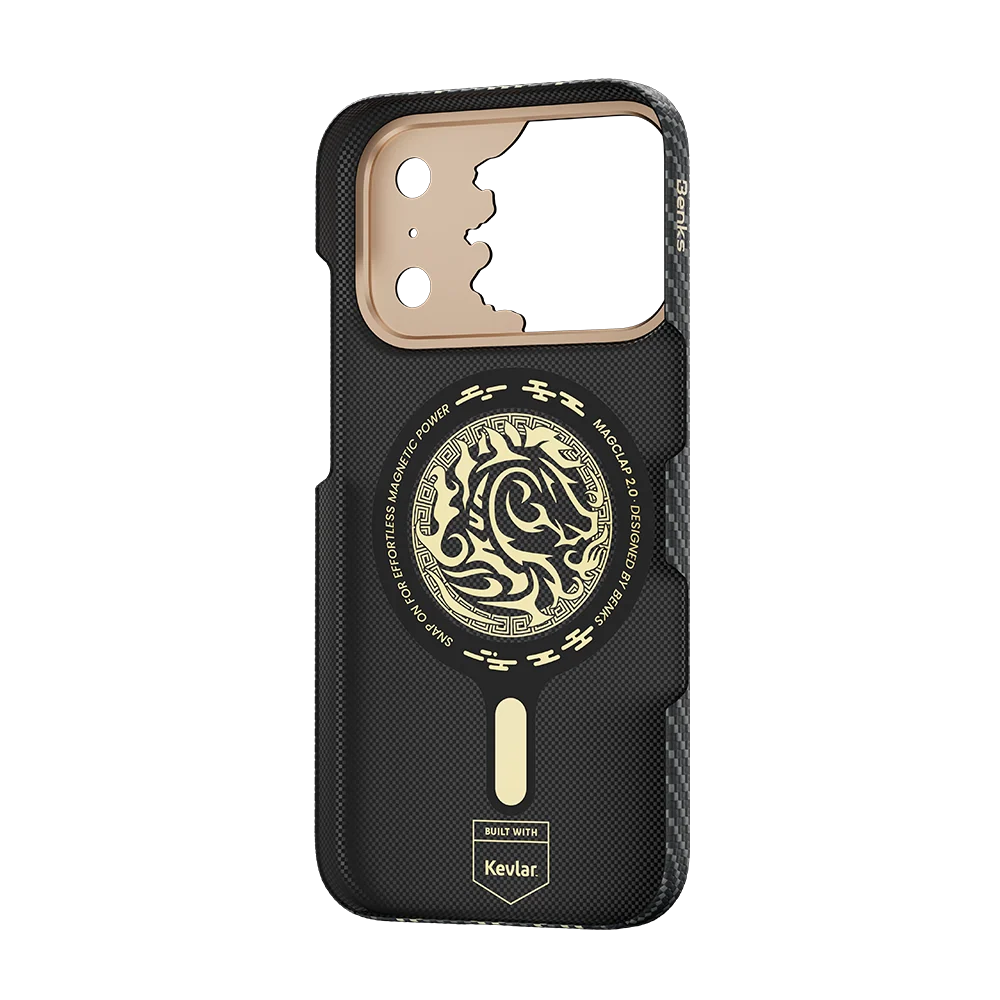 BENKS KNIGHT AIR C1 PHONE CASE BUILT WITH KEVLAR® IP18 PRO MAX - 17 PRO MAX BLACK