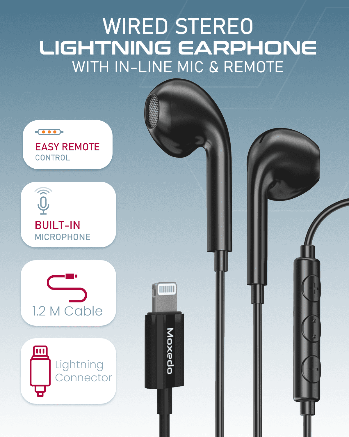 Wired Stereo Earphones Lightning Connector
